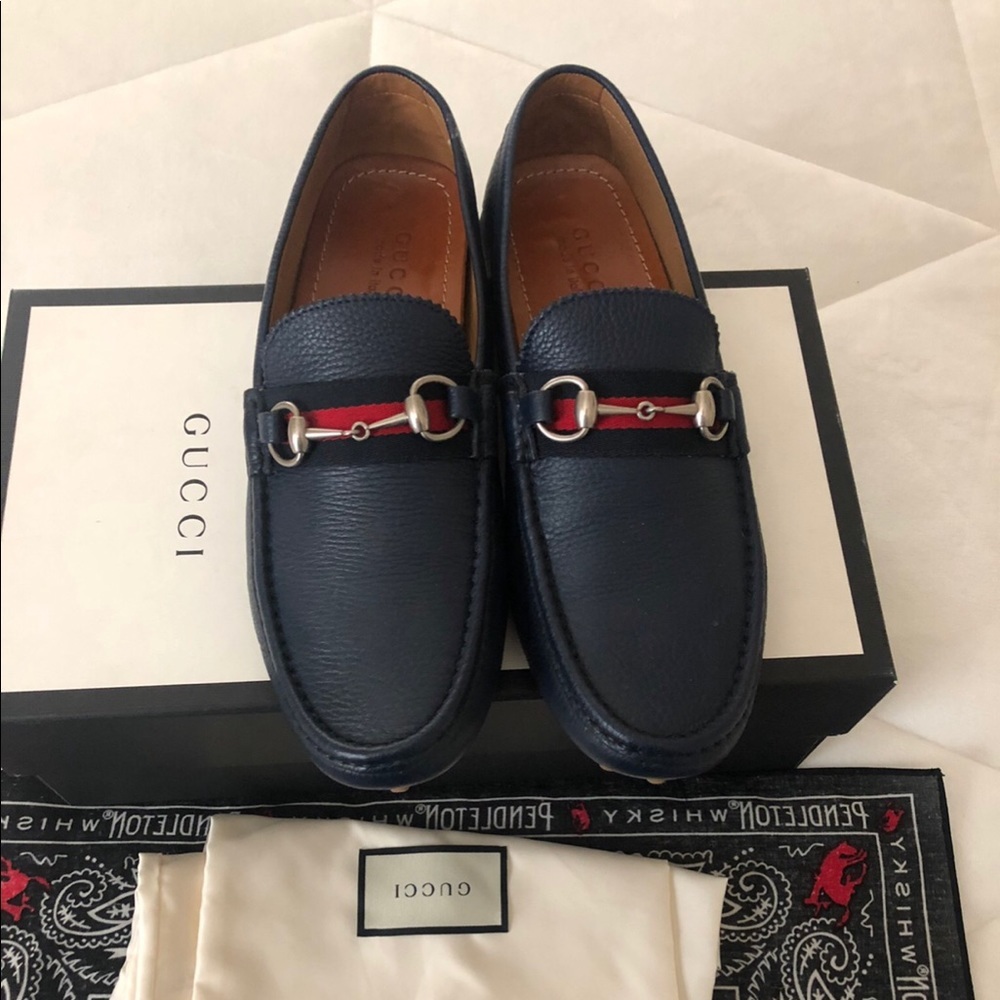 Blue Gucci Loafers size 10 European size 11 US